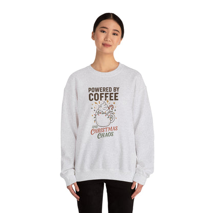 Powered by Coffee and Christmas Chaos Sweatshirt