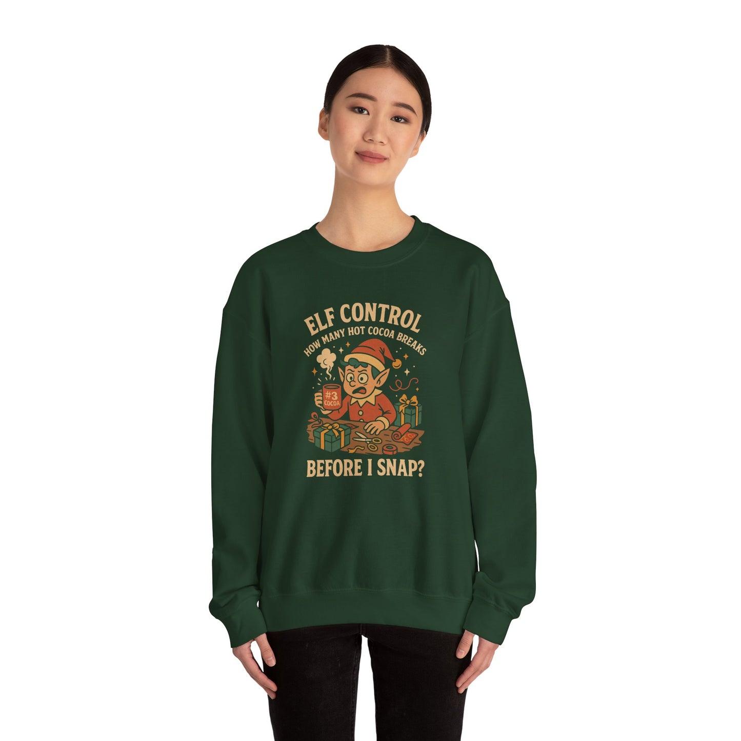 Elf Control funny elf Christmas sweatshirt | holiday crewneck