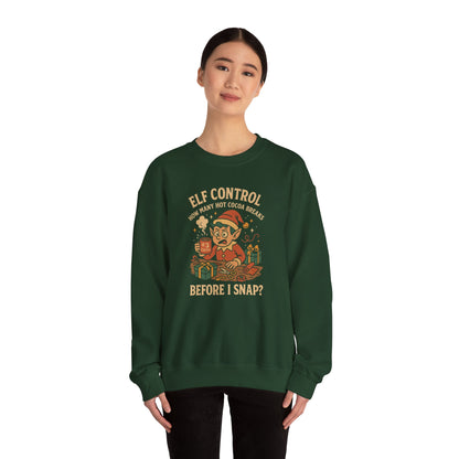 Elf Control funny elf Christmas sweatshirt | holiday crewneck