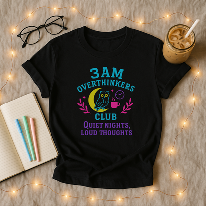Neon Owl 3AM Overthinkers Club T-Shirt