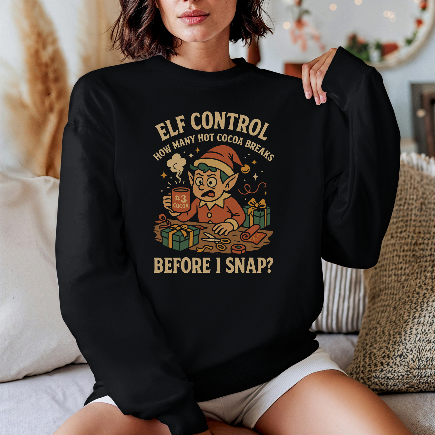 Elf Control funny elf Christmas sweatshirt | holiday crewneck
