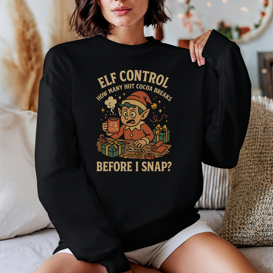 Elf Control funny elf Christmas sweatshirt | holiday crewneck