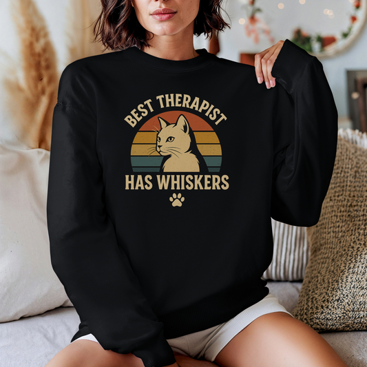 Best Therapist Has Whiskers Cat Sweatshirt