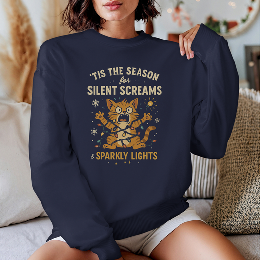 'Tis the Season for Silent Screams Cat Sweatshirt