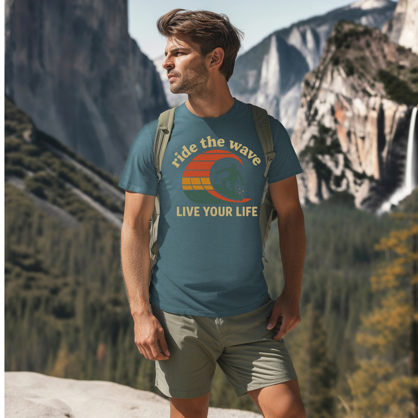 Retro Surfing Ride the Wave T-Shirt