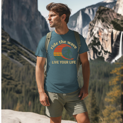 Retro Surfing Ride the Wave T-Shirt