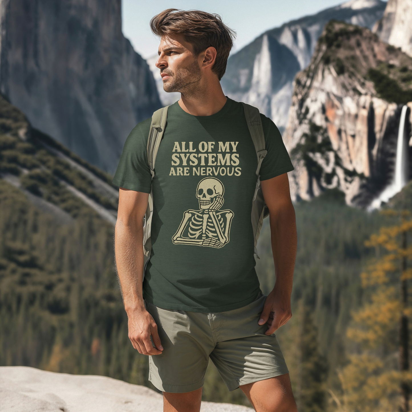 All of My Systems are Nervous Skeleton T-Shirt