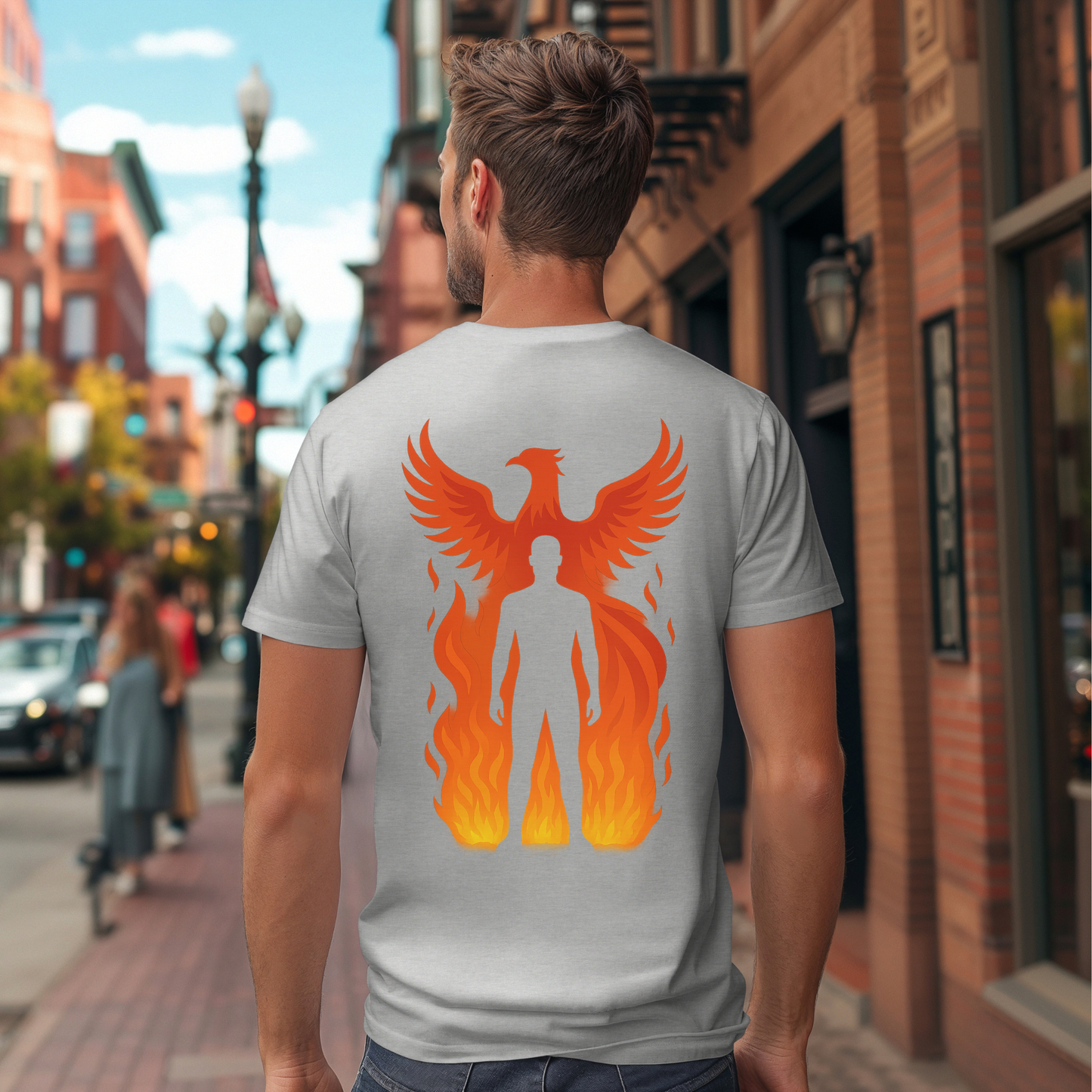 Male Silhouette and Phoenix T-Shirt