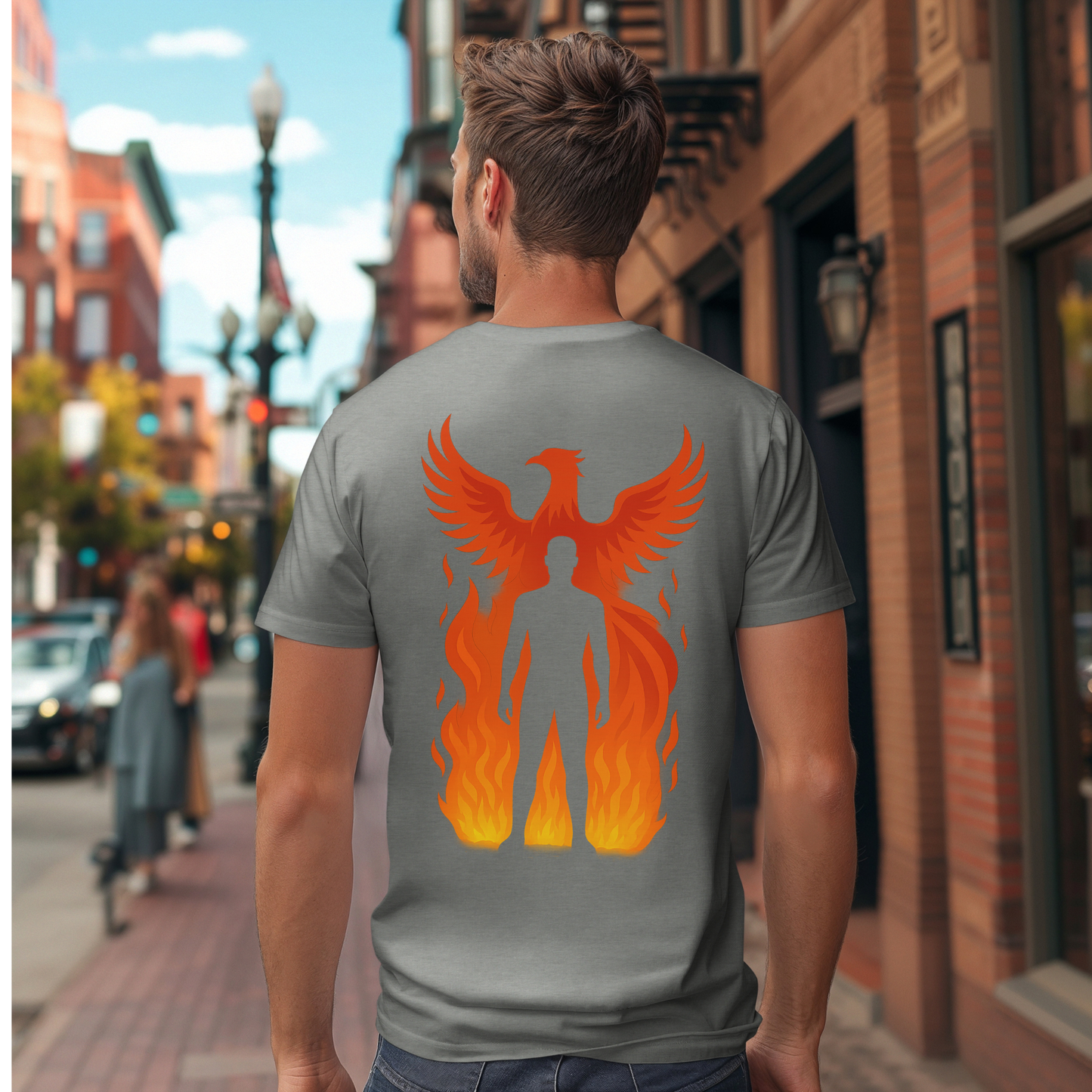 Male Silhouette and Phoenix T-Shirt