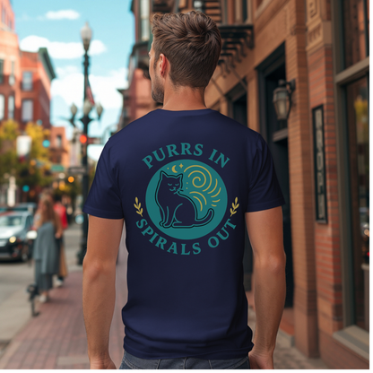 Teal Purrs in Spirals Out T-Shirt