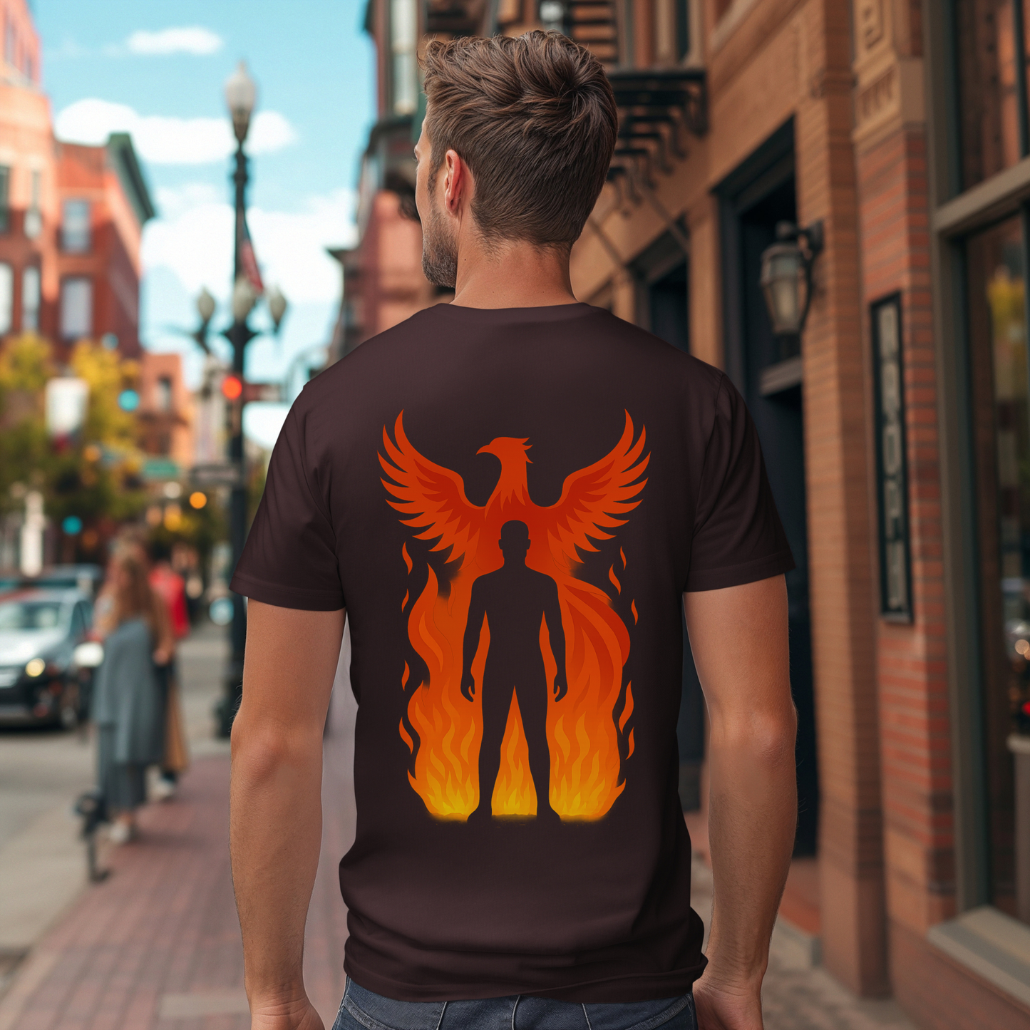 Male Silhouette and Phoenix T-Shirt