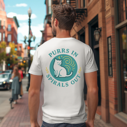 Teal Purrs in Spirals Out T-Shirt