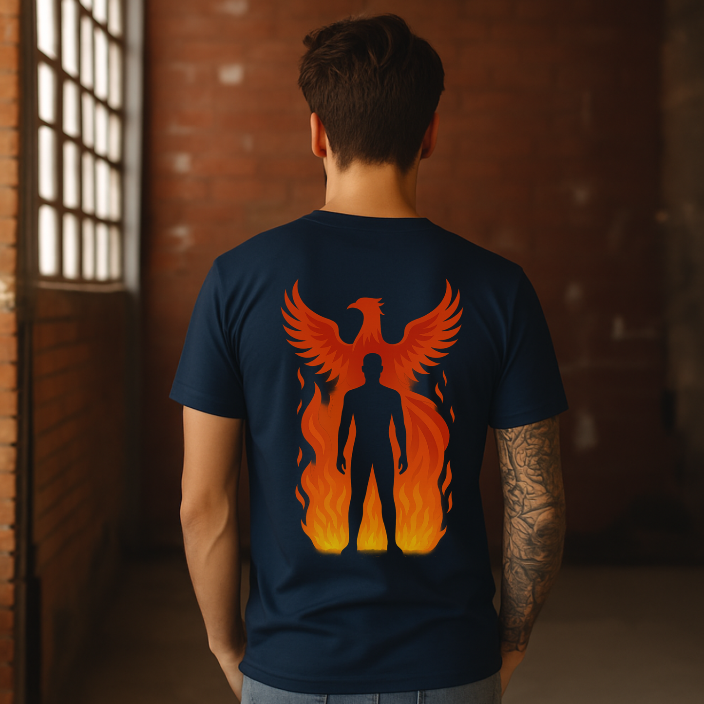 Male Silhouette and Phoenix T-Shirt
