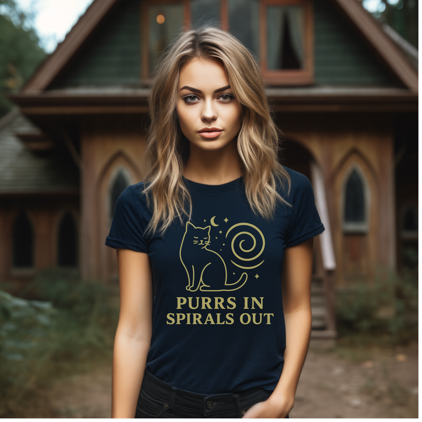 Gold Purrs in Spirals Out T-Shirt