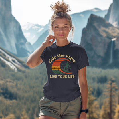 Retro Surfing Ride the Wave T-Shirt