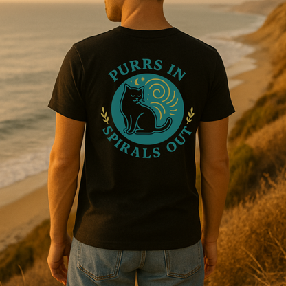 Teal Purrs in Spirals Out T-Shirt