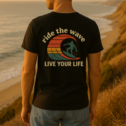 Retro Ride The Wave Live your Life T-Shirt