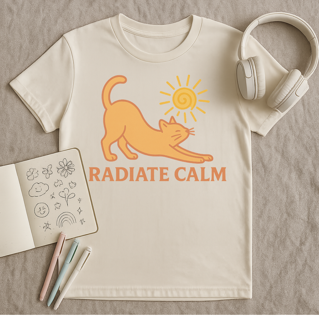 Radiate Calm Cat and Sun T-Shirt