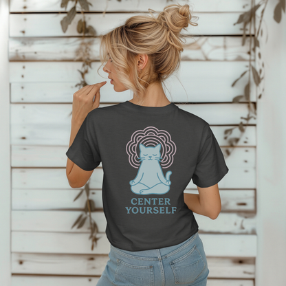 Center Yourself Meditating Cat T-Shirt