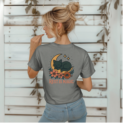 Black Cat Rest is Magic T-Shirt