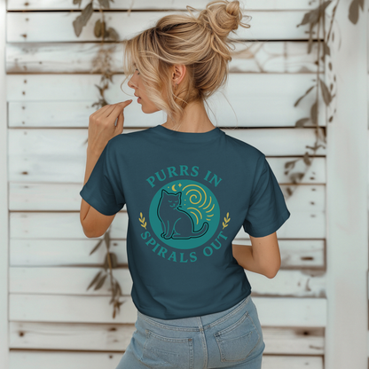 Teal Purrs in Spirals Out T-Shirt