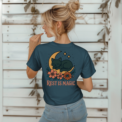 Black Cat Rest is Magic T-Shirt