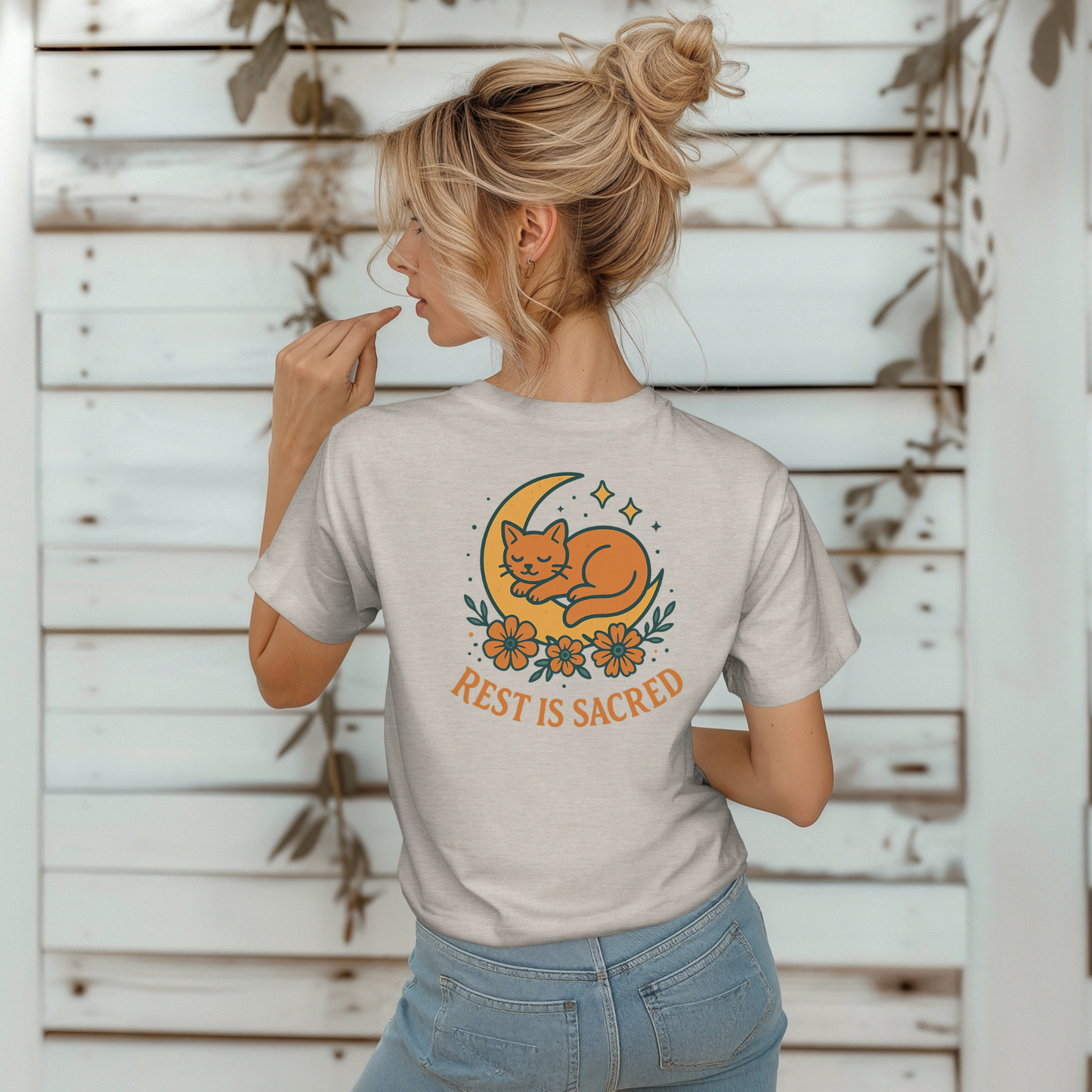 Rest is Sacred Orange Cat T-Shirt