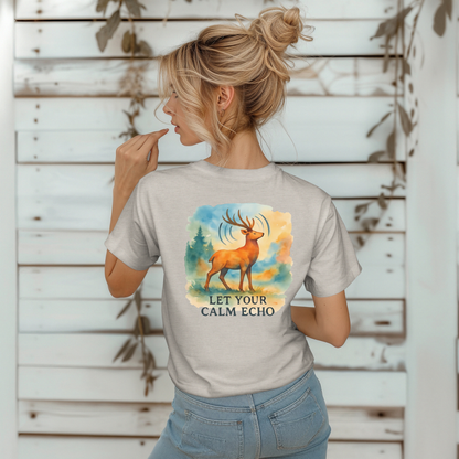 Watercolor Deer Let Your Calm Echo T-Shirt