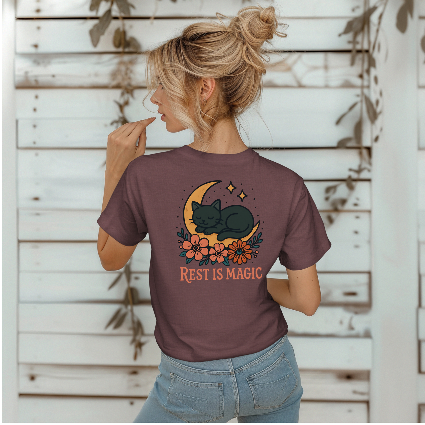 Black Cat Rest is Magic T-Shirt