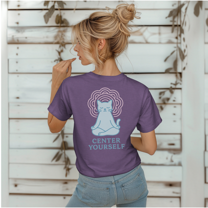 Center Yourself Meditating Cat T-Shirt