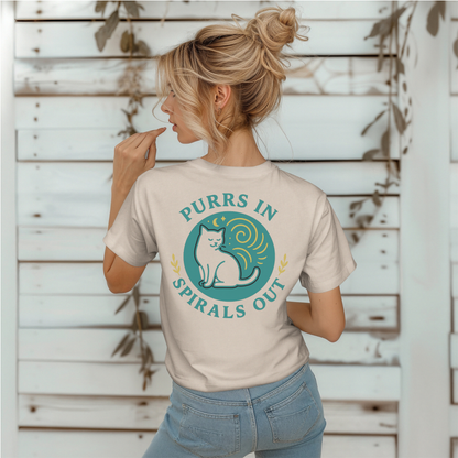 Teal Purrs in Spirals Out T-Shirt