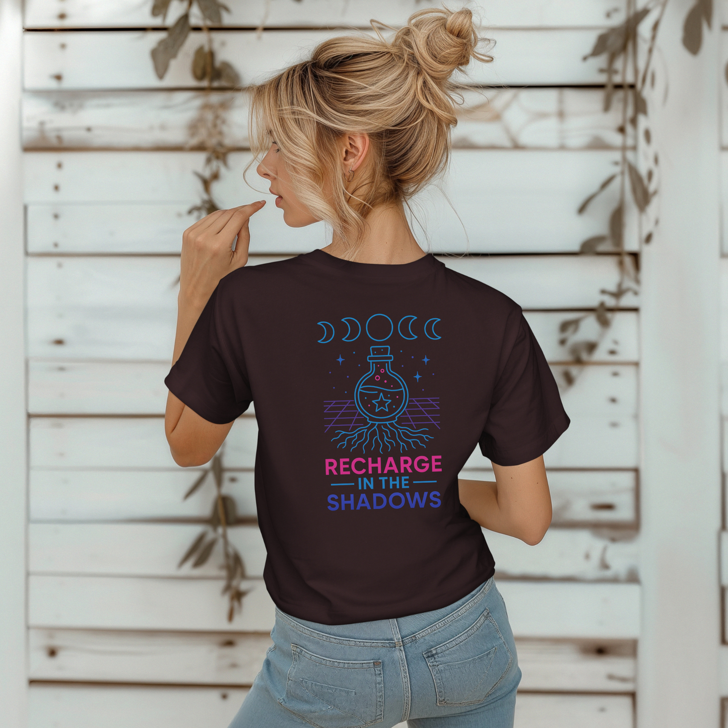 Neon Recharge in the Shadows T-Shirt