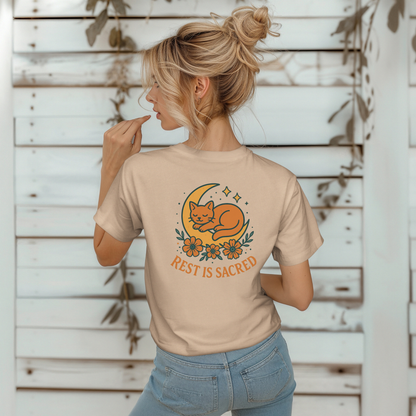 Rest is Sacred Orange Cat T-Shirt