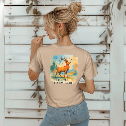 Watercolor Deer Let Your Calm Echo T-Shirt