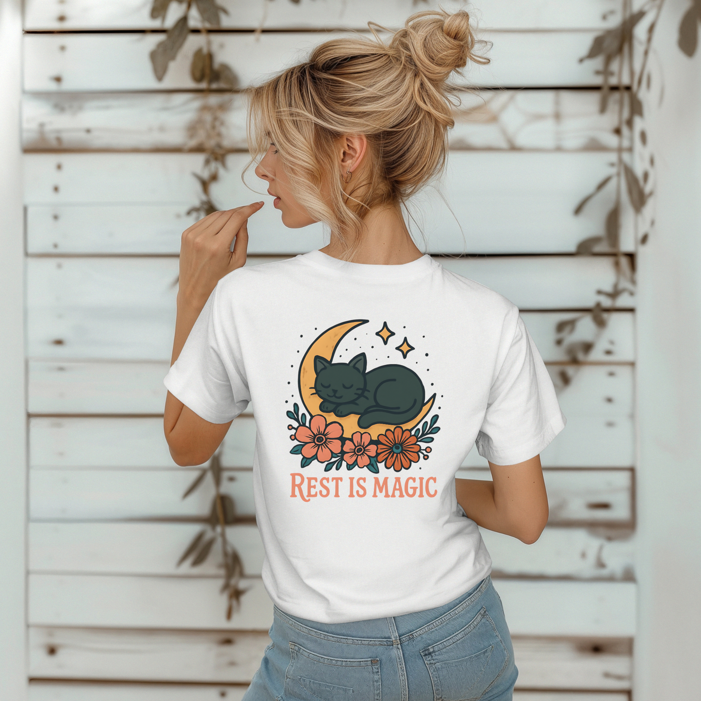 Black Cat Rest is Magic T-Shirt