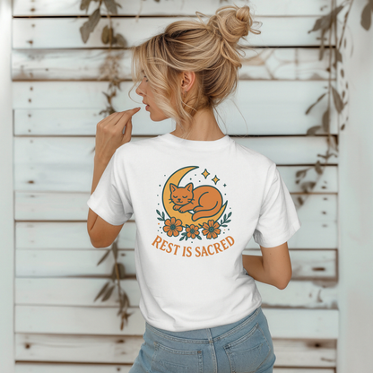 Rest is Sacred Orange Cat T-Shirt