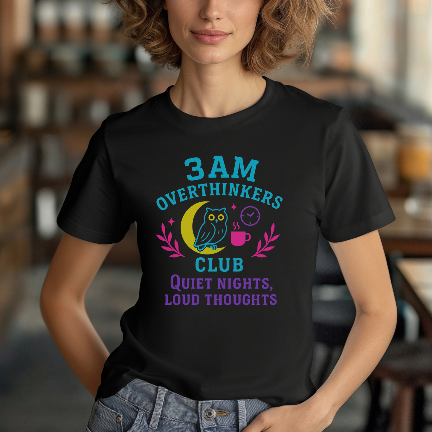 Neon Owl 3AM Overthinkers Club T-Shirt